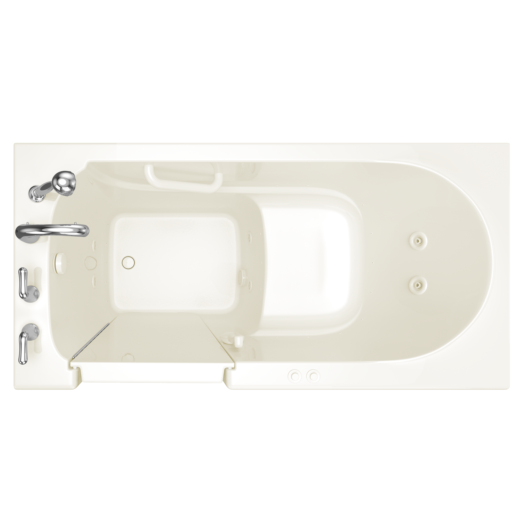 Gelcoat Entry Series 60 x 30 Inch Walk In Tub With Combination Air Spa and Whirlpool Systems - Left Hand Drain With Faucet ST BISCUIT